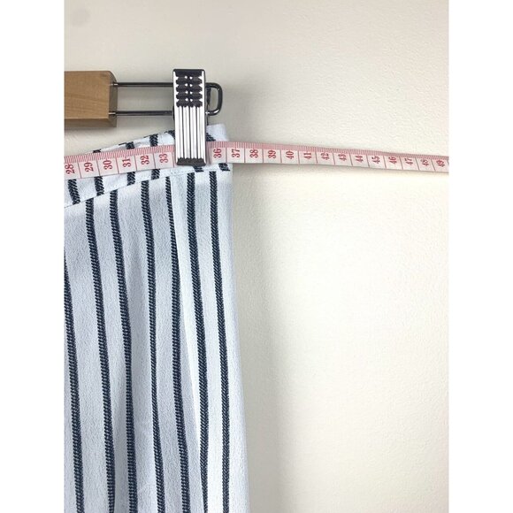 REFORMATION Eadie Baggy Cropped Striped‎ Pants JAILBIRD Black White Size S - Picture 10 of 12